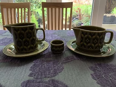 Buy Hornsea Heirloom Green Two Jugs With Matching Saucer And Egg Cup • 15£