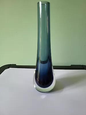 Buy A Vintage Caithness Hand-blown Blue Glass  Bud Vase: 7.5  Tall: Vg Condition • 7£