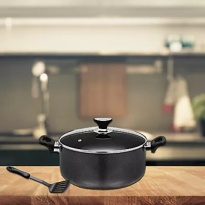 Buy Non Stick Casserole Induction Saucepan Stock Pot Cookware Tempered Glass Lid UK • 29.12£