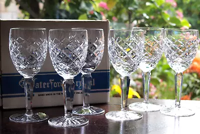 Buy Waterford Crystal Comeragh White Wine Glasses Set Of 6 Vintage Mint • 180£