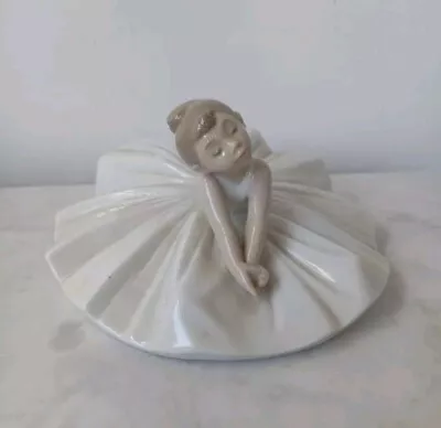 Buy Nao Lladro Figure Girl Ballerina White Porcelain No 1283 Handmade Approx 4  X 7  • 19.95£