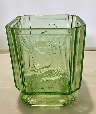 Buy Art Deco C1930s Uranium Green Glass Jar -no Lid  • 40£
