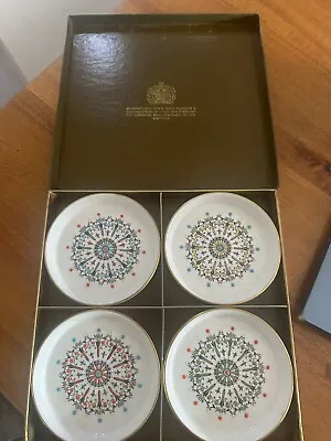 Buy Royal Worcester Set Of 4 Hand Painted Bone China Coasters In Original Box • 39.99£