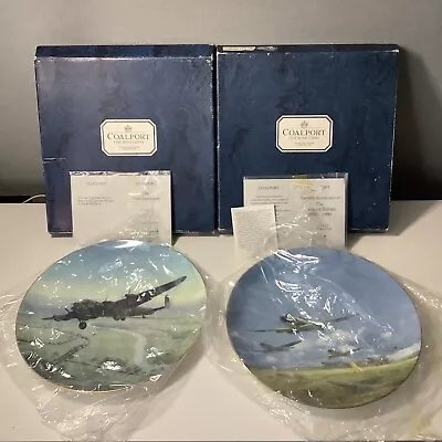 Buy Two Coalport WW2 Battle Of Britain Spitfire Hurricane And Avro Lancaster Plates • 10.99£