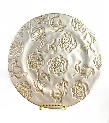 Buy (3) Vintage RARE 12” Stoneware Platter- Beige, Deep Texture Set Of 3 • 61.51£