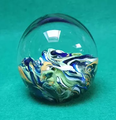 Buy MDINA Malta Clear Glass Paperweight With Multi Coloured Swirl #R115 • 3.99£