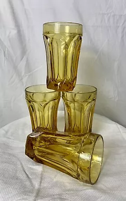 Buy Vintage Anchor Hocking Fairfield Amber Glasses, Set Of 4. 5.25 Inches Tall. READ • 18.63£