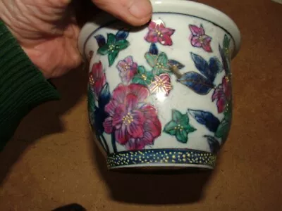 Buy Vintage Chinese Kewdos Floral Ceramic Planter Flower Pot • 19.99£