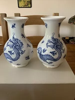 Buy Antique Tuscan China Kang He X 2 Vases 6 1/4” Tall • 18.99£