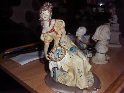 Buy 'EMBROIDERY' - A BEAUTIFUL FEMALE FIGURE By CORTESE - DELICATE CAPODIMONTE • 28£