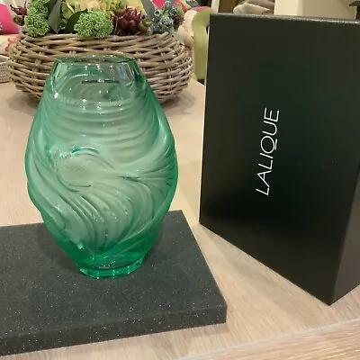 Buy Lalique Crystal Poissons Combattants Vase Green 10684300 Bnib Stunning Rrp £975 • 350£