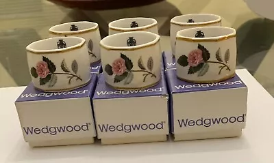 Buy 6 Wedgwood Hathaway Rose Bone China Napkin Rings With Gold Accents Original Box • 69.89£