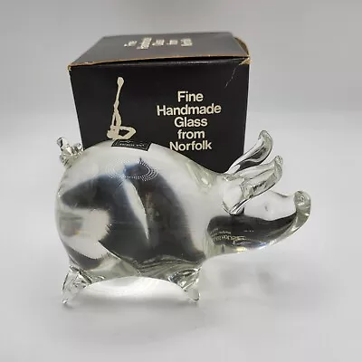 Buy Langham Glass Pig With Label - 12cm Long • 14.95£