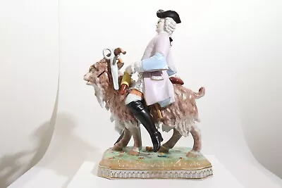 Buy A Dresden Comical Porcelain Figurine  Count Bruhl's Tailor Riding A Goat  20th C • 465.97£