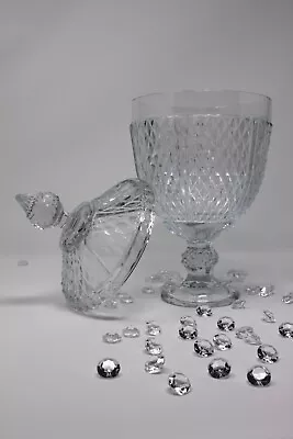 Buy Luxury Cut Glass Candy Vase Storage Sweetie Jar Diamond Pasabahce H32cm W16cm • 22£