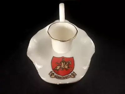 Buy Goss Crested China - WARMINSTER Crest - Candle Holder, Flat, Oval With Handle. • 7£