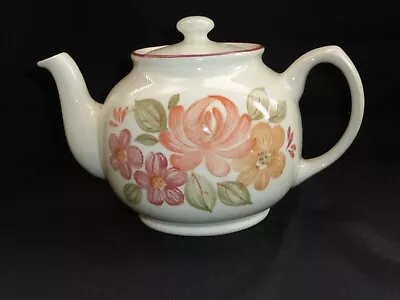 Buy Sadler Large Teapot With Modern Floral Design On White • 4£