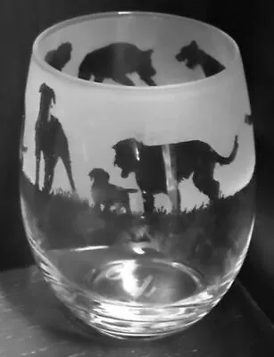 Buy IRISH WOLFHOUND Frieze 36cl Crystal Stemless Wine / Water Glass • 16.50£