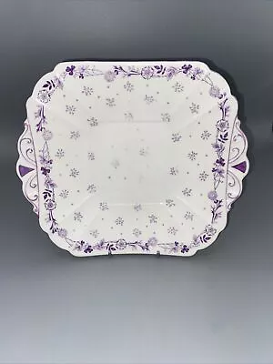 Buy Shelley Vintage Cake Or Sandwich Plate 1920s Purple Flowers/Leaves • 12£