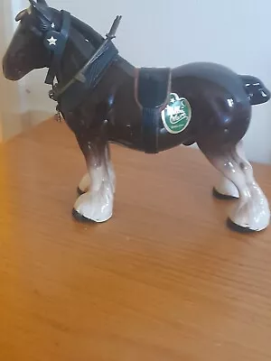 Buy Vintage 18cm High Shire Horse, Melba Ware Ceramic Figurine With Harness • 11.99£