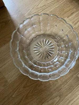 Buy Cut Glass Scallop Vintage Fruit Bowl Pre Owned Pristine  8.5” Dia  • 4.99£