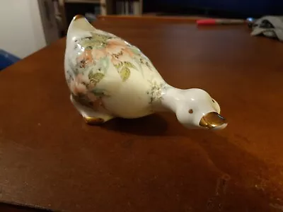 Buy Vintage Crown Bone China Ornament Floral Design Goose ~ Duck • 8£