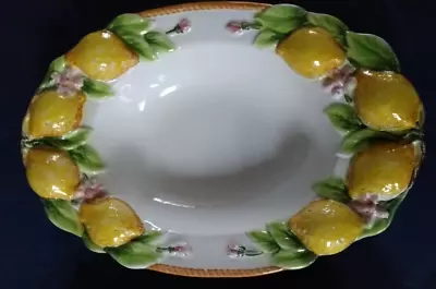 Buy Italian Art Pottery Citron Lemon Glazed Terracotta Pasta Salad Fruit Bowl (B X 1 • 8.50£