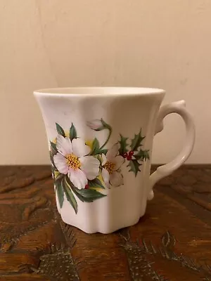 Buy Royal Grafton Mug Hellebore & Holly Bone China Ribbed Pattern, Rare, Small • 12.95£