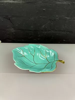 Buy Carlton Ware Australian Design 2388 Hand Painted Dish Leaf Gold Turquoise Blue • 15.99£