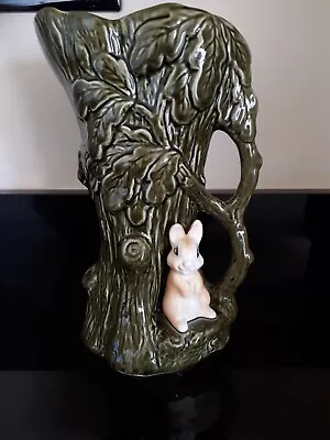 Buy Vintage Sylvac 4242 Tree & Rabbit Vase Large 23.5cm High • 6£