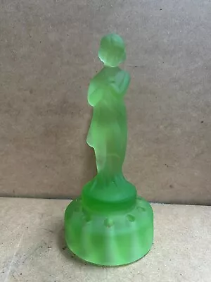 Buy Cambridge Uranium Vaseline Glass Draped Lady Centrepiece Figurine • 64£