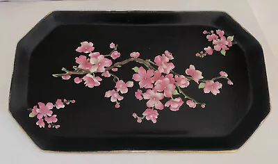 Buy Antique Carlton Ware Black Plate Pink Cherry Blossom Decoration Stoke On Trent • 23.95£