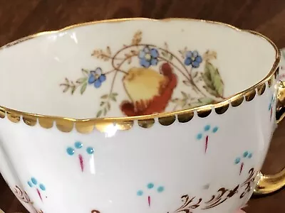 Buy Vintage Tuscan Bone China England Flower Teacup Gold Trim Blue Dot • 7.92£