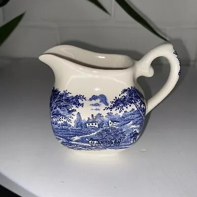 Buy Vintage Staffordshire Ironstone Blue White China Milk Jug Country Shabby Chic • 6£