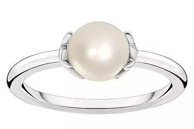 Buy Thomas Sabo Jewelry Women's Ring Pearl With Stars Silver TR2298-167-14 • 59.41£