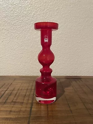 Buy Vintage Nanny Sill For Riihimaen Lasi 8.5” Ruby Red Pompadour Vase 1960s Finland • 69.89£