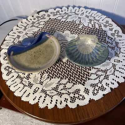 Buy 1 Pottery Sea Shell Trinket Dish Signed And 1 Sea Shell Soap Dish Beach Themed • 13.98£
