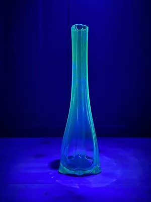 Buy Vintage Art Deco Long Neck Clear Glass Vase, Glowy Glass • 18.99£