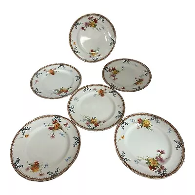 Buy Doulton Burslem Side Plates X 6 1897 Rare Antique Victorian Floral 7  A9478 • 29.99£