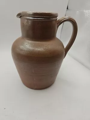 Buy French Salt-glazed Brown Stoneware Jug / Rustic Pitcher / Large Pottery Jug • 19£