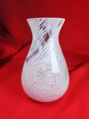 Buy Beautiful Vintage Caithness Pink & White Swirl Pattern Small Vase, Mint VGC  • 12£