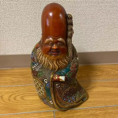 Buy FUKUROKUJU GOD KUTANI Ware Pottery Statue 10.2 Inch Old Japan Antique Figurine • 202.28£