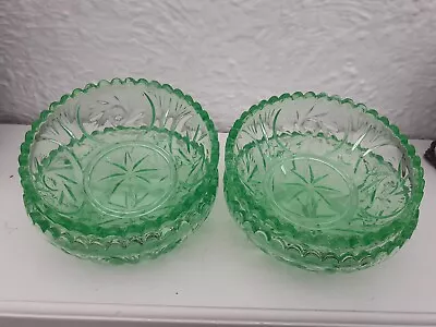 Buy Four Vivid Art Deco Vintage Green Shallow Dishes • 8£