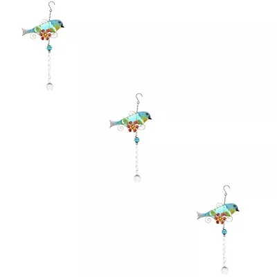 Buy  3pcs Stained Glass Bird Suncatcher With For Window Hanging For Garden • 22.99£