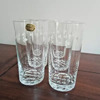 Buy 6 X NEW Unused Vintage Bohemian Tall Tumbler Glasses From Czechoslovakia. • 25£