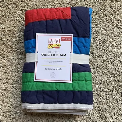 Buy POTTERY BARN KIDS Marvel Comics Heroes Quilted STANDARD Sham - NEW • 36.30£