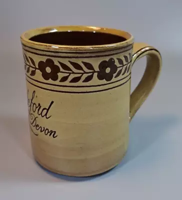 Buy Bideford Pottery Mug Susan Juniper 2008 Devon Slipware Honey Glaze Floral Coffee • 22£