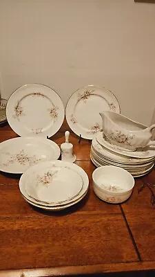 Buy Vintage Bakewell Classic Staffordshire England White F B China Roses Brunch Set • 40£