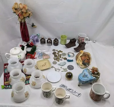 Buy Bundle / Job Lot Vintage China, Coins, Mug, Paperweight, Ornament, Trinket Etc • 24.99£