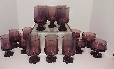 Buy Vtg Franciscan Tiffin Madeira Amethyst Purple 16-pc Goblet Stemmed Glassware  • 326.18£